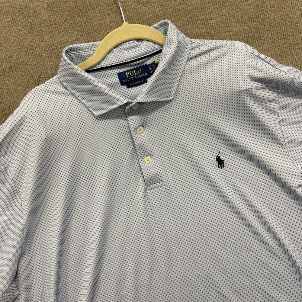 Polo Ralph Lauren Performance Golf Polo Men's Size XXL Blue Geometric Pattern